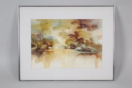 Phyllis Del Vecchio Watercolor Painting "Autumn Afternoon"