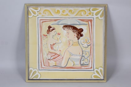 Massimo Campigli Lithograph of 2 Women 1950