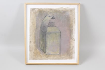 Contemporary Minimalist Mixed Media Painting, Box Still Life