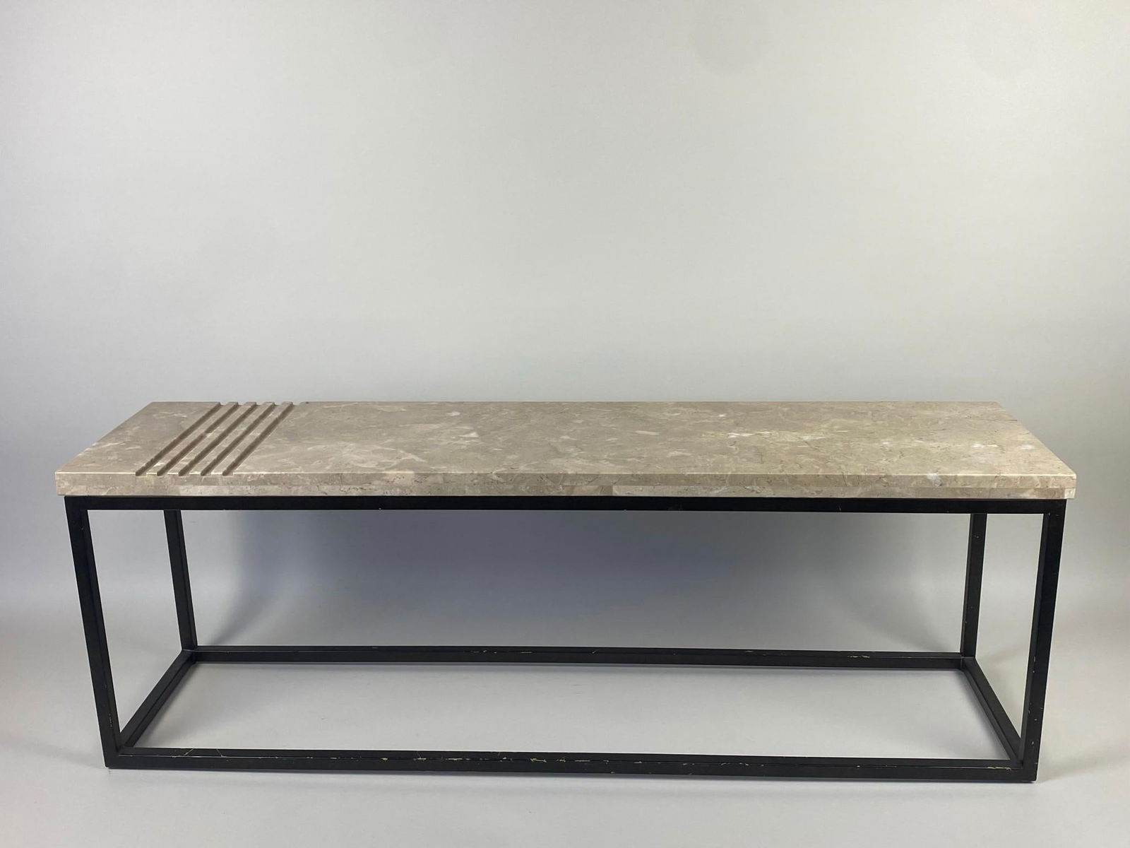 Contemporary Cast Marble Top Steel Bench by Vanguard (1 of 6)