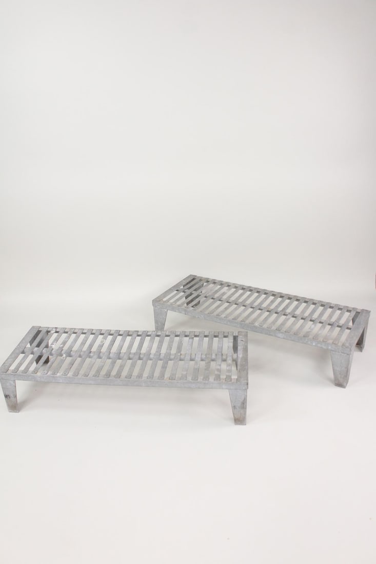 Pair of Industrial Galvanized Metal Plant Stands (1 of 6)