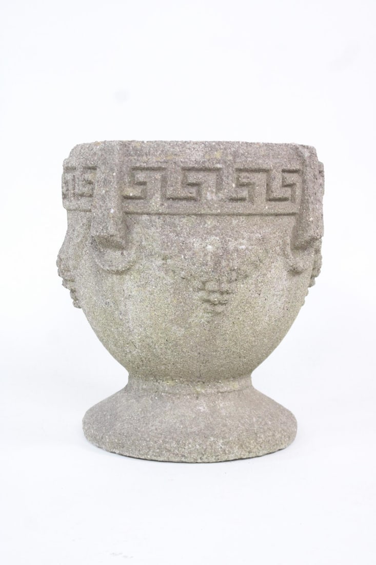 Cast Stone Concrete Greek Key Garden Urn Planter (1 of 9)
