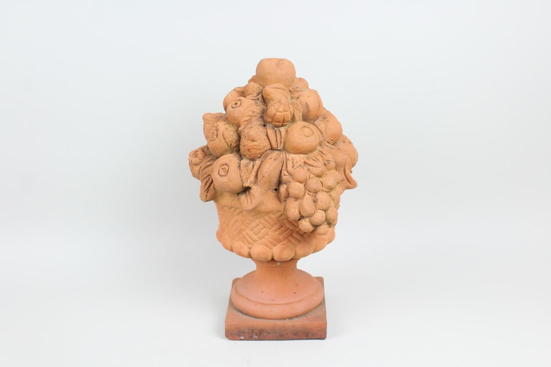 Terracotta Fruit Basket Urn Table Sculpture (1 of 12)