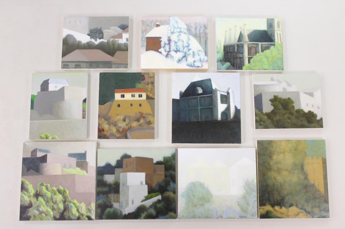 Group of 11 Clark Murray Expressionistic Paintings, Landscapes with Buildings (1 of 19)