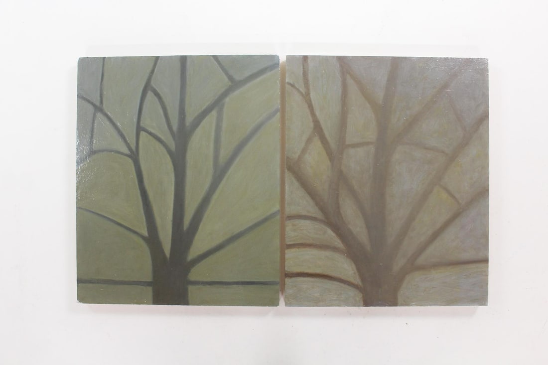 Pair of Clark Murray Expressionistic Paintings, Leafless Trees (1 of 11)