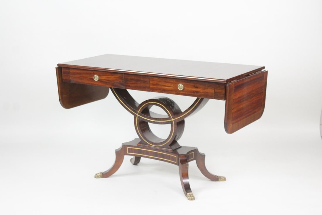 Regency Mahogany Drop Leaf Console Table (1 of 15)