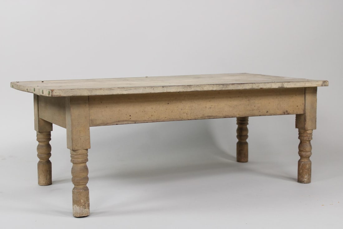Primitive Painted Tan Coffee Table (1 of 9)