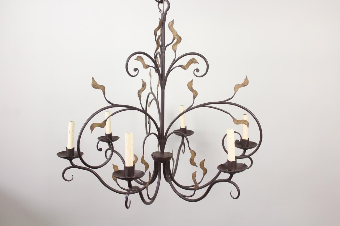 Hand Forged Iron & Gilt Metal 'Alexandra' Chandelier, Ironware (1 of 9)