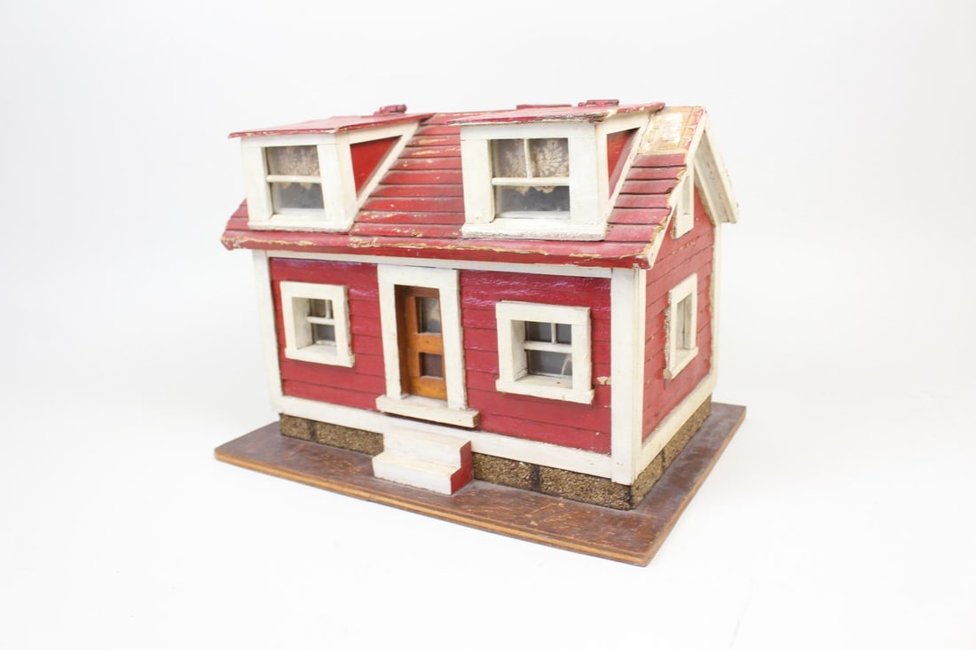 Miniature Folk Art Wooden House Model (1 of 13)