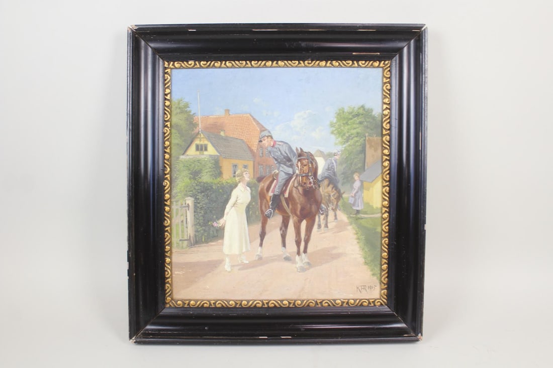 Painting Soldiers on Horseback 1915 by Karl Frederik Hansen-Reistrup (1 of 13)
