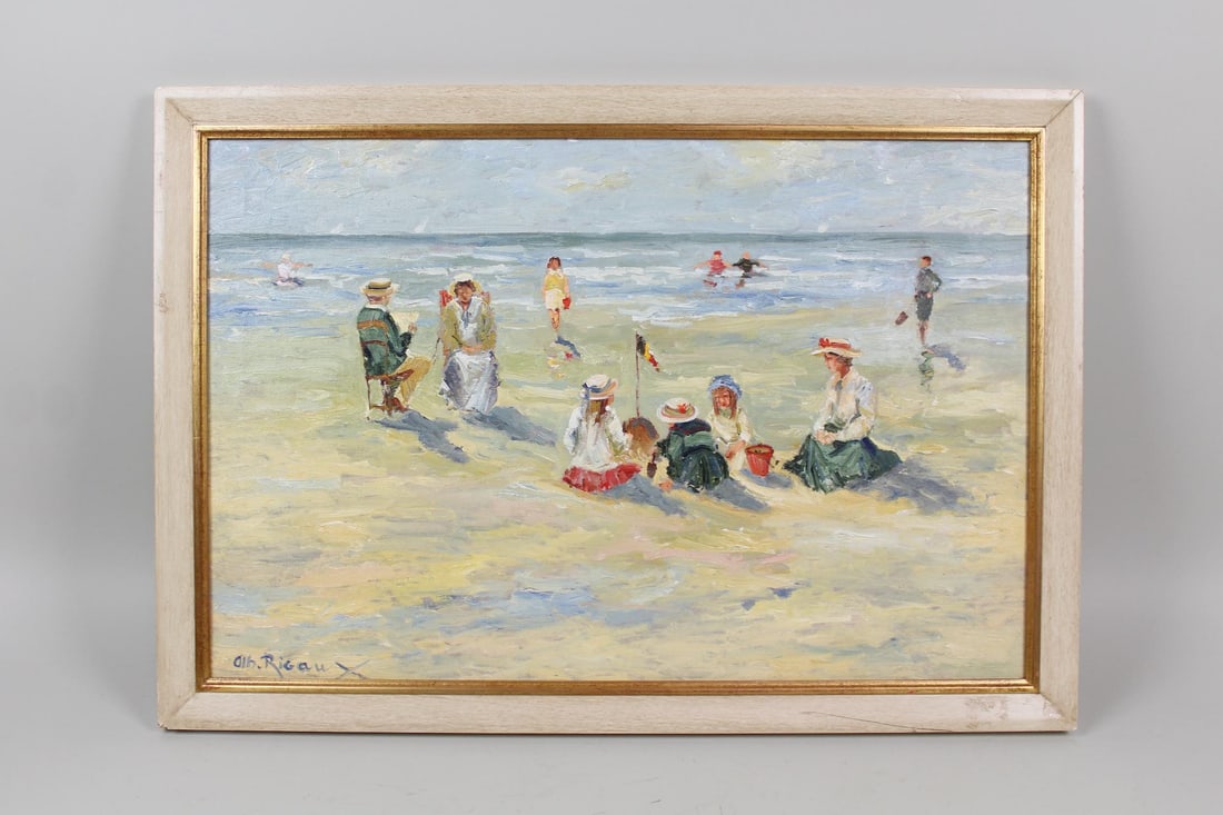 Albert Rigaux Painting, Beach Scene (1 of 8)