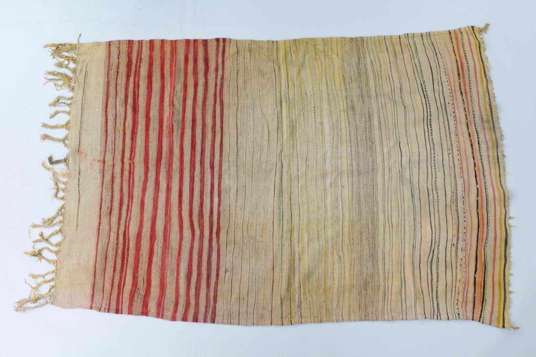 Medium Striped Red & White Kilim Rug (1 of 11)