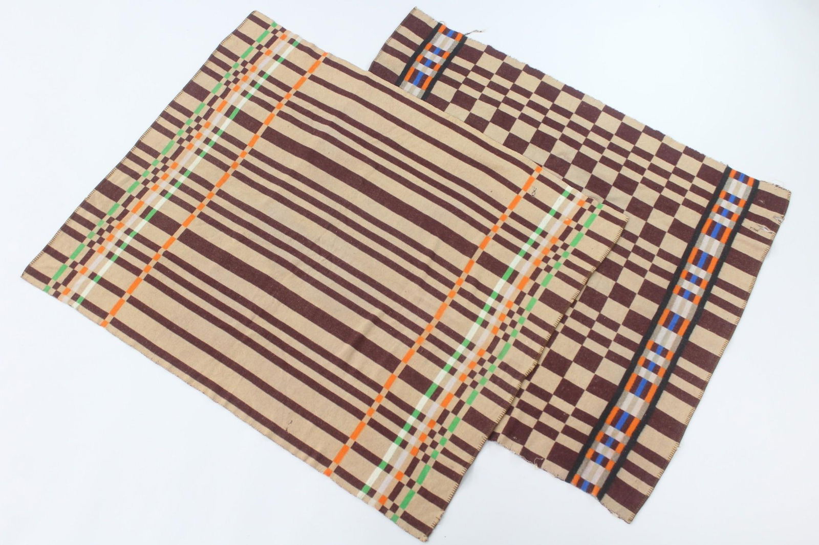 Pair of Hand Woven Wool Throw Blankets (1 of 10)