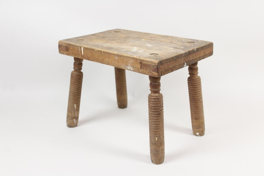 Primitive Wooden Milk Stool (1 of 10)