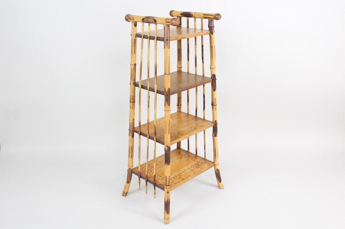 Burnt Bamboo 4-Tiered Etagere Shelf (1 of 7)