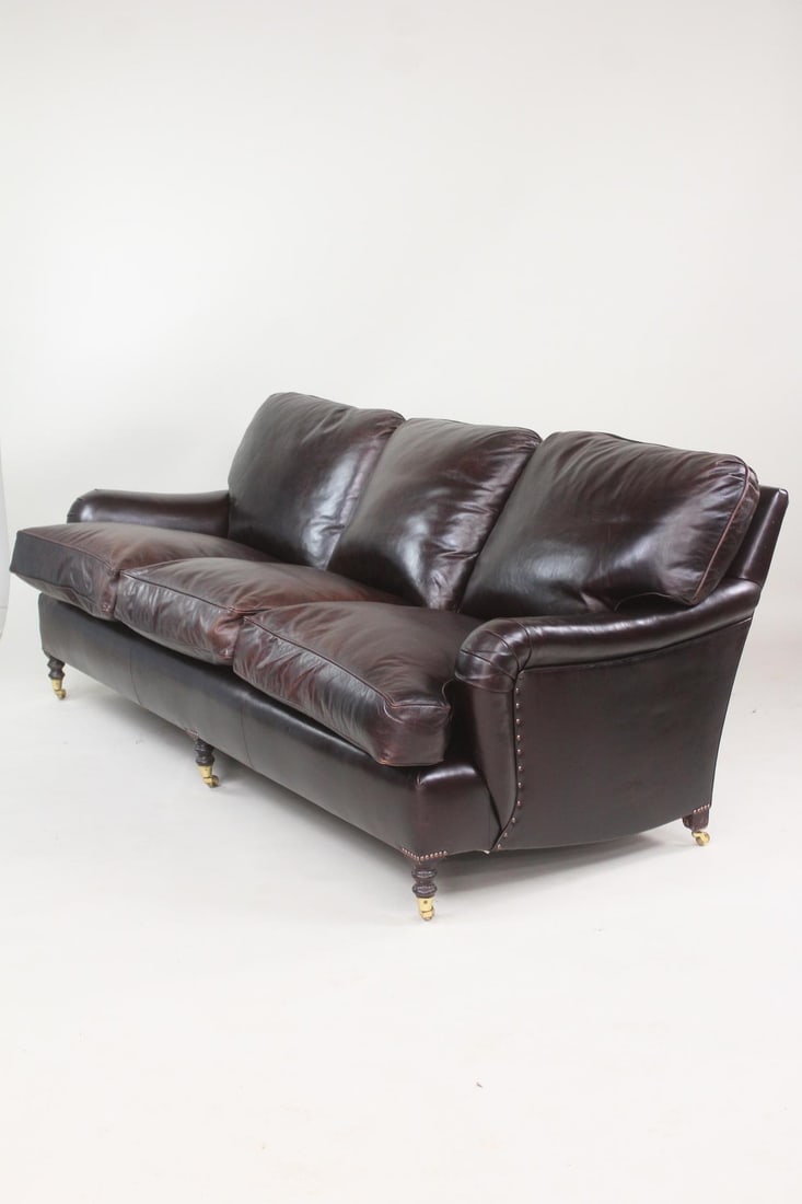 George Smith Deep Brown Leather Signature Sofa (1 of 16)