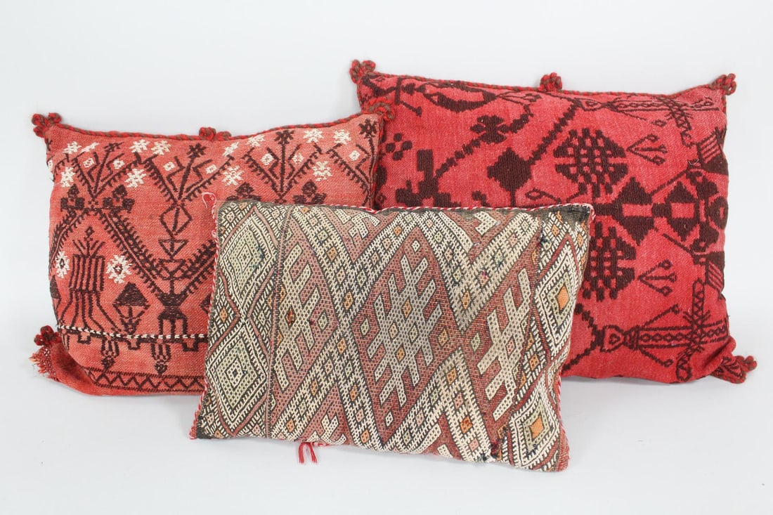 Group of 3 Red Kilim Pillows (1 of 11)