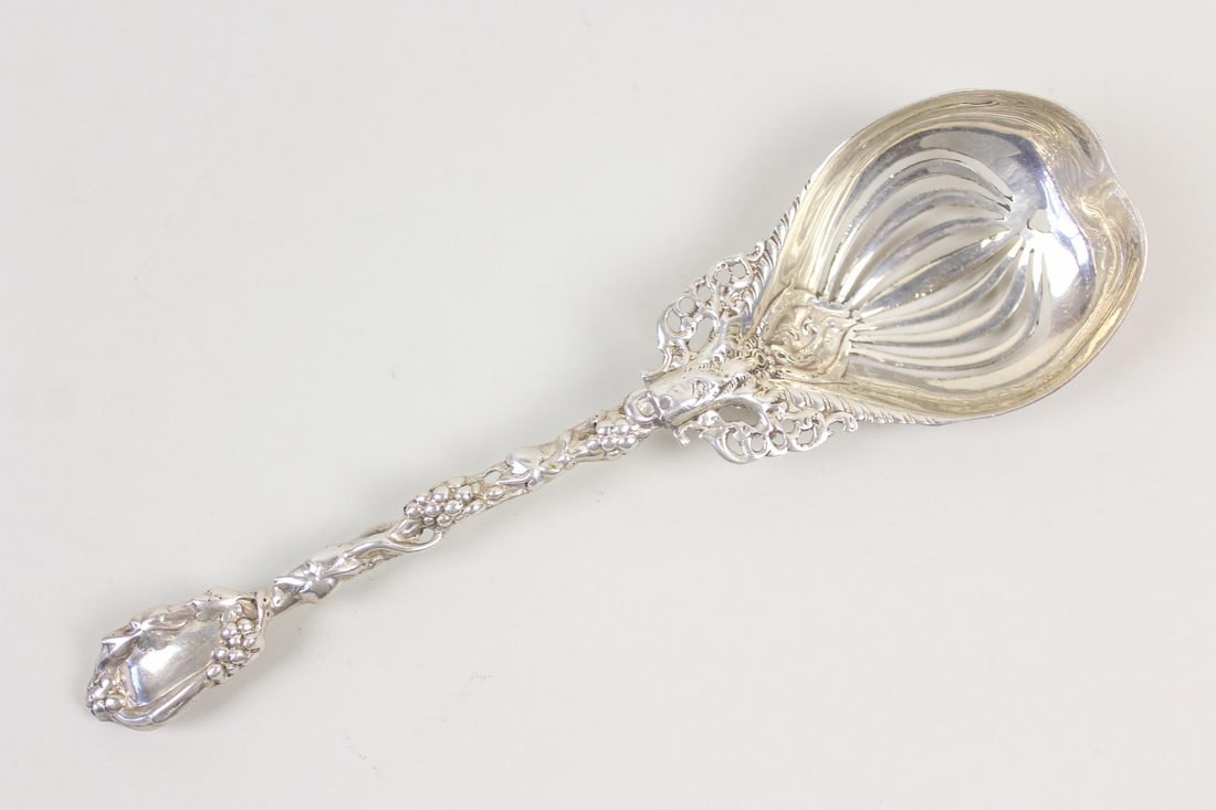 Grapevine Motif Sterling Silver Berry Spoon (1 of 8)