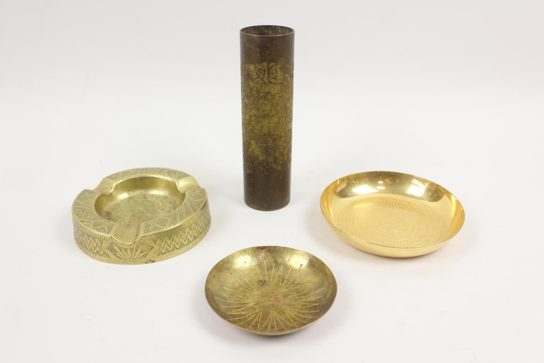 4 Pc Brass & Metal Lot, incl. Trench Art (1 of 12)