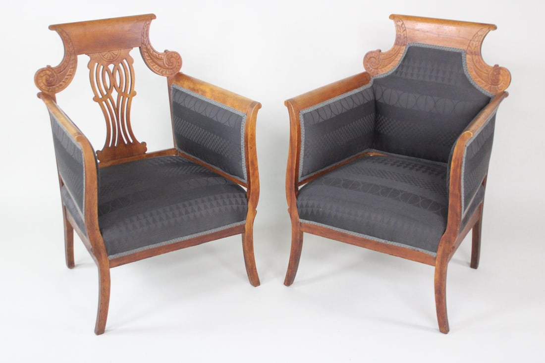 Pair of His & Hers Egyptian Revival Chairs, Eastlake Victorian (1 of 13)