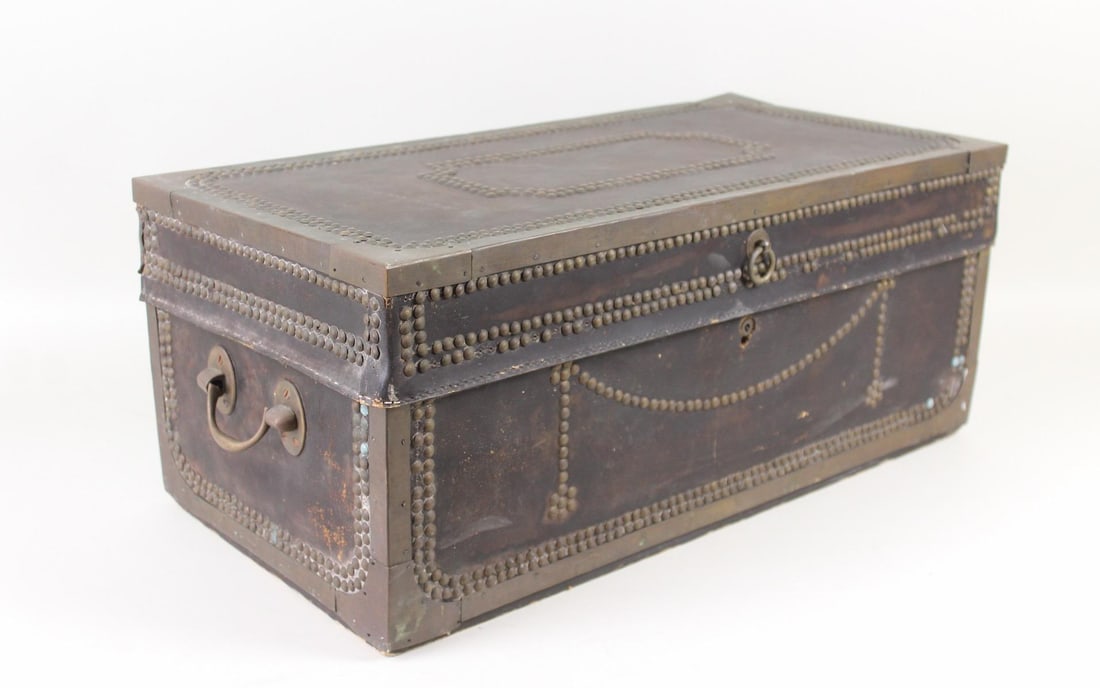Chinese Export Studded Leather Covered Camphor Trunk (1 of 11)