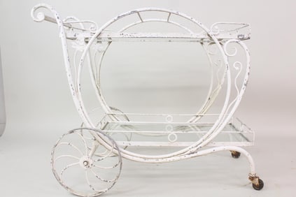 Salterii Wrought Iron Bar Serving Cart