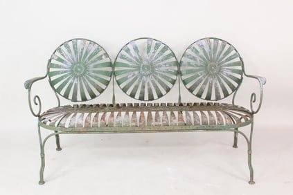 Green Sunburst Springer Garden 3-Seat Settee Bench