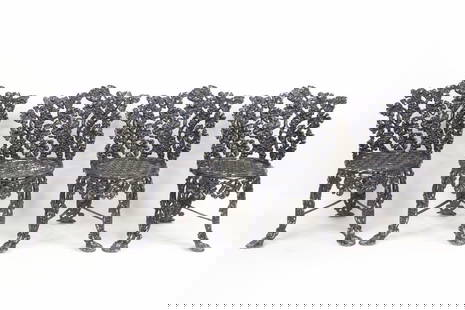 Set of 4 Victorian Cast Iron Grapevines Garden Chairs: Set of 4 Victorian Cast Iron Grapevines Garden Chairs. Matching set of chairs cast in the form of grapevines, with black finish.There are 2 matching benches listed separately in this auction. Dimensio