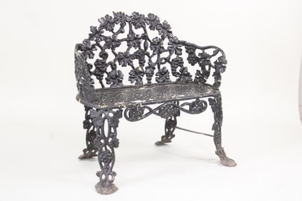 Victorian Cast Iron Grapevines Garden Bench, Small