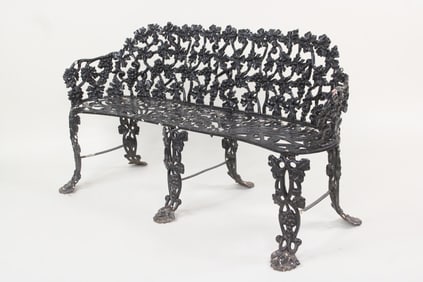 Victorian Cast Iron Grapevines Garden Bench Settee