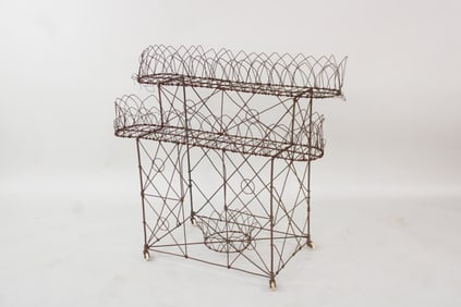 2-Tier Victorian Wire Work Plant Stand Flower Pot Holder