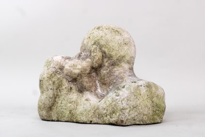Carved Stone Garden Sculpture, Lovers Embracing