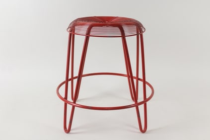 Red Wire Mategot Style Stool