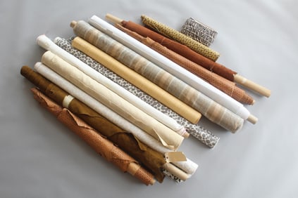 Lot of 13 Partial Bolts of Upholstery Fabric, Animal Prints, Leather & More