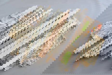 Large Lot of Partial Bolts of Fabric, Modern Patterns, Angelo Testa: Large Lot of Partial Bolts of Fabric, Angelo Testa. These partial bolts of high qualityfabrics, including Angelo Testa. There is plenty of fabric on these to make some garments. Or simply staple to a