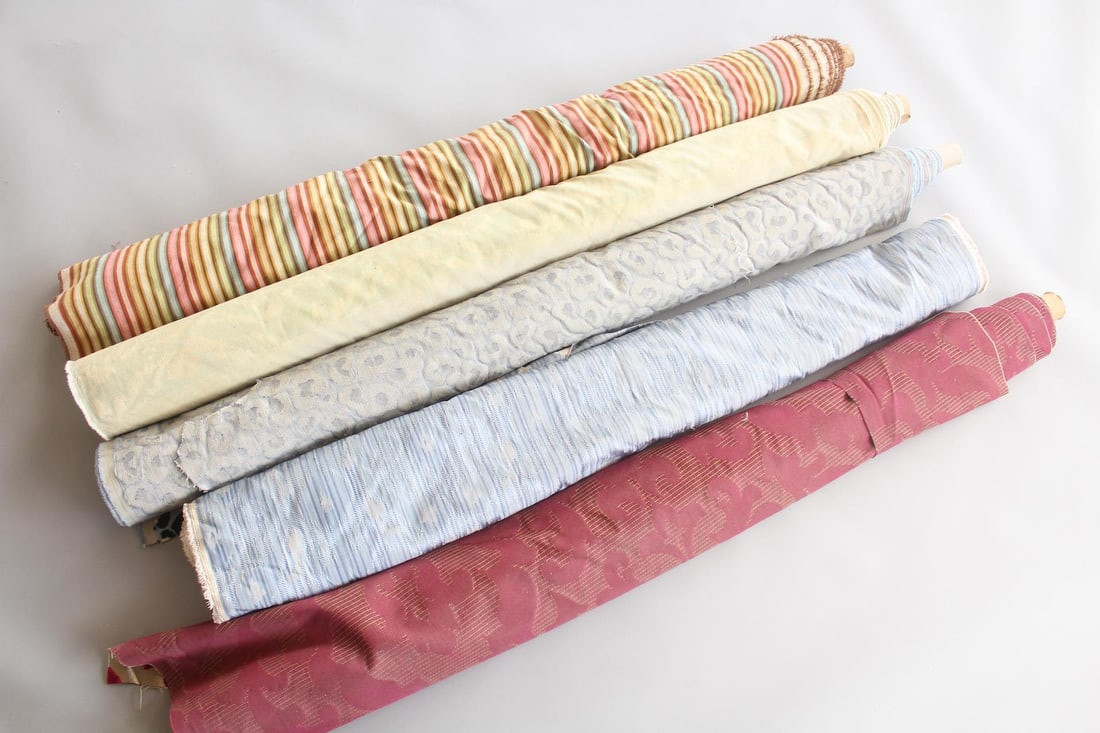 Lot of 5 Partial Bolts of Cut Velvet Upholstery Fabric; Scalamandre Tashkent Velvet (1 of 13)