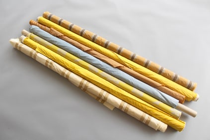 Lot of 7 Partial Bolts of Silk Upholstery Fabric