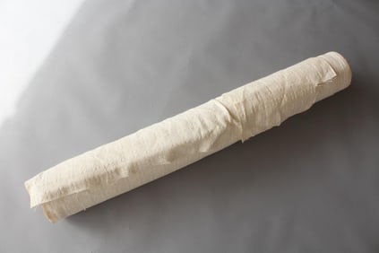 Partial Bolt of Upholstery Fabric, White Waffle Weave