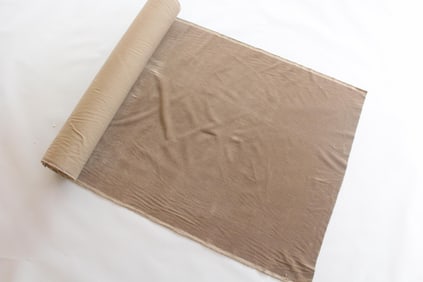 Partial Bolt of Upholstery Fabric, Light Brown Mohair Velvet