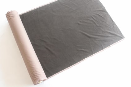 Partial Bolt of Upholstery Fabric, Dark Brown Mohair Velvet