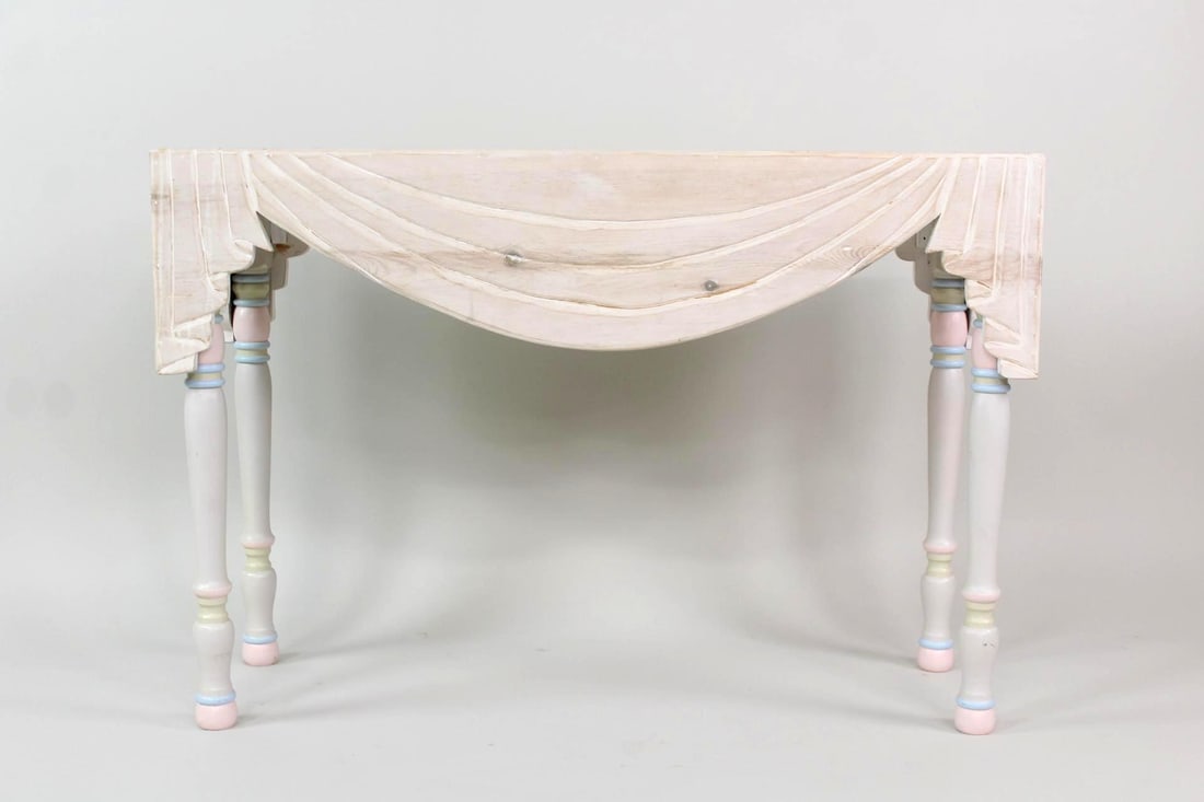 Trompe l'oeil Carved Wood Drapery Table (1 of 12)