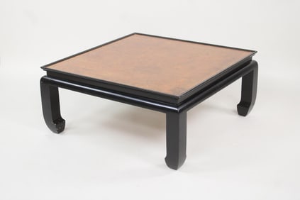 Asian Burl Inlay Coffee Table, Ethan Allen Dynasty