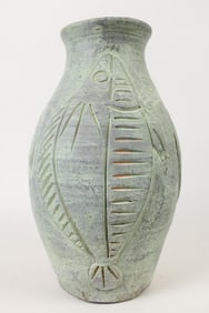 Studio Pottery Brutalist Fish Vase