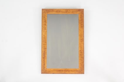 Antique Tiger Maple or Burl Framed Mirror