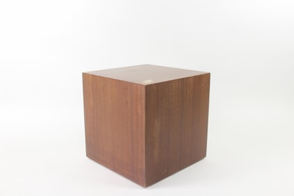 Small Minimalist Wood Pedestal Cube on Casters
