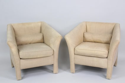 Pair of Mid Century Modern Upholstered Lounge Chairs