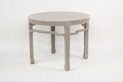 Linen Covered Asian Style Side Table from Paul M. Jones Collection