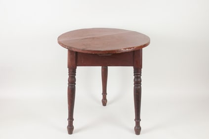 Red Painted 3-Legged Side Table