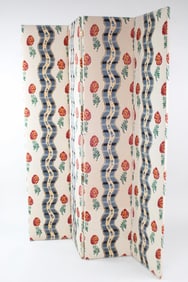 Upholstered "Pommes de Pin" Folding Screen