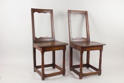 Pair of French Provincial Wooden Lorraine Chairs
